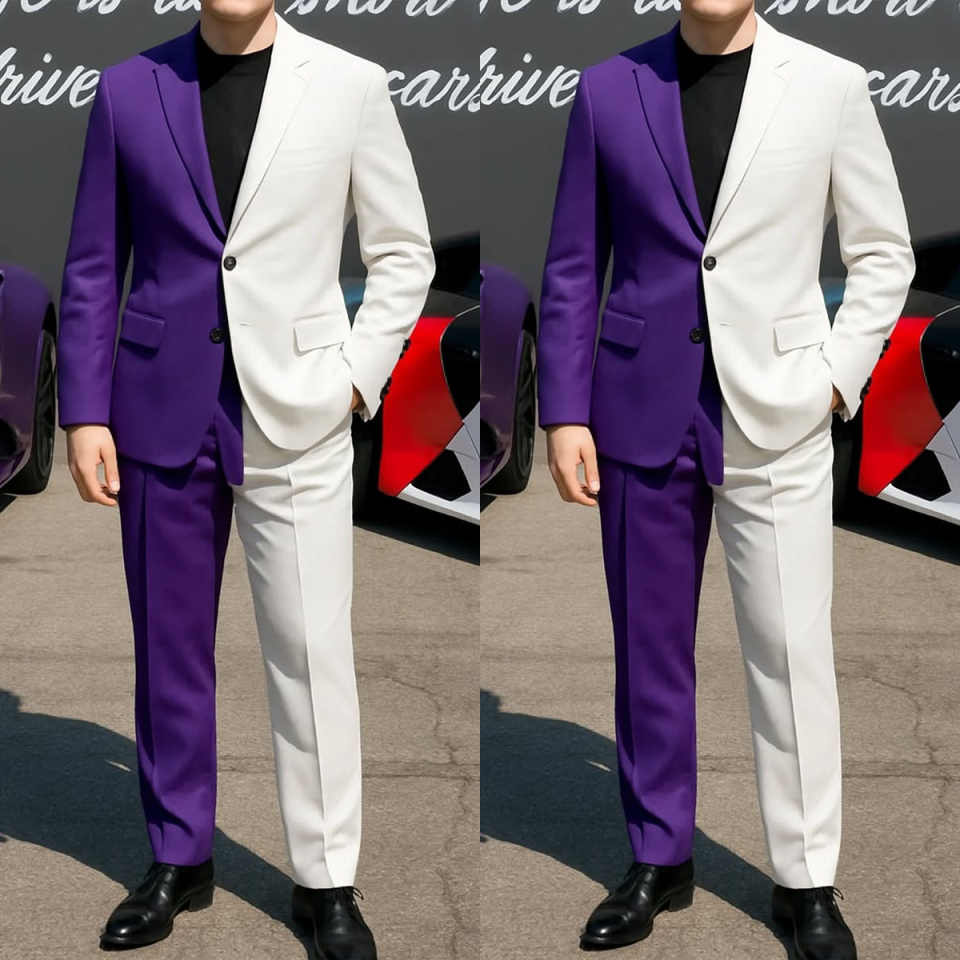 Formal Business Men Tuxedos 2  - Men Formal Wear Purple reseña y precio