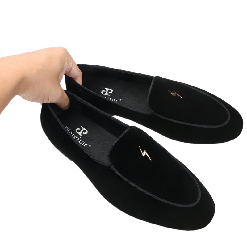 Piergitar Black Color Velvet M - Men'S Formal Wear Slippers reseña y precio