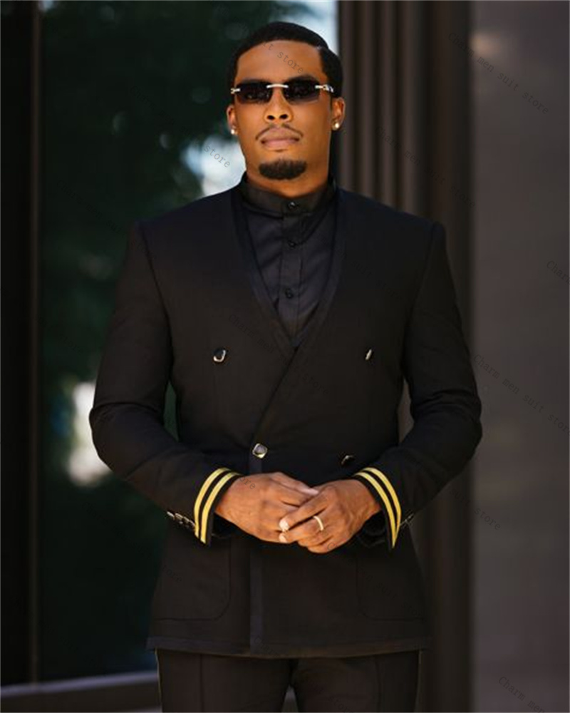 Black Men Suit Set 2 Piece Bla - Formal Wear For Men Yellow reseña y precio
