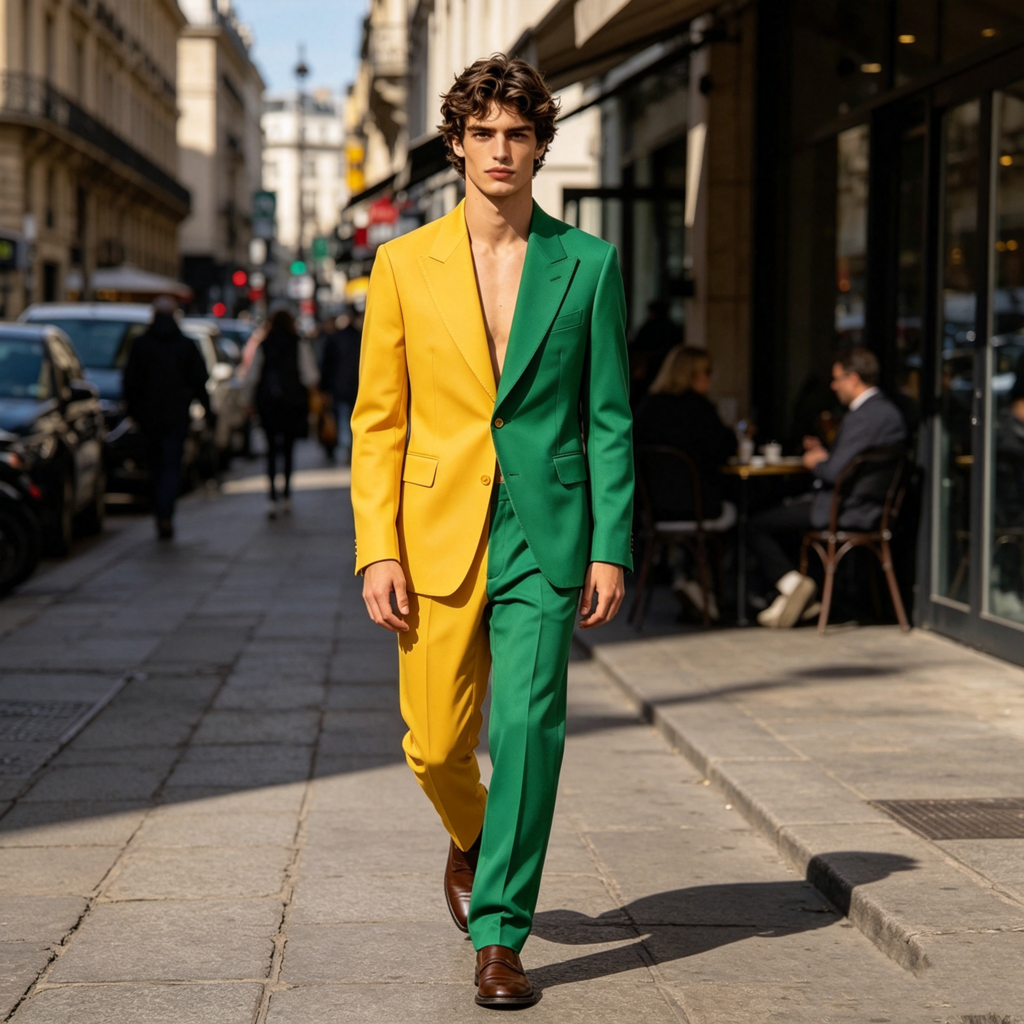 Splicing Colors Men Suit Set 2 - Formal Wear For Men Yellow reseña y precio