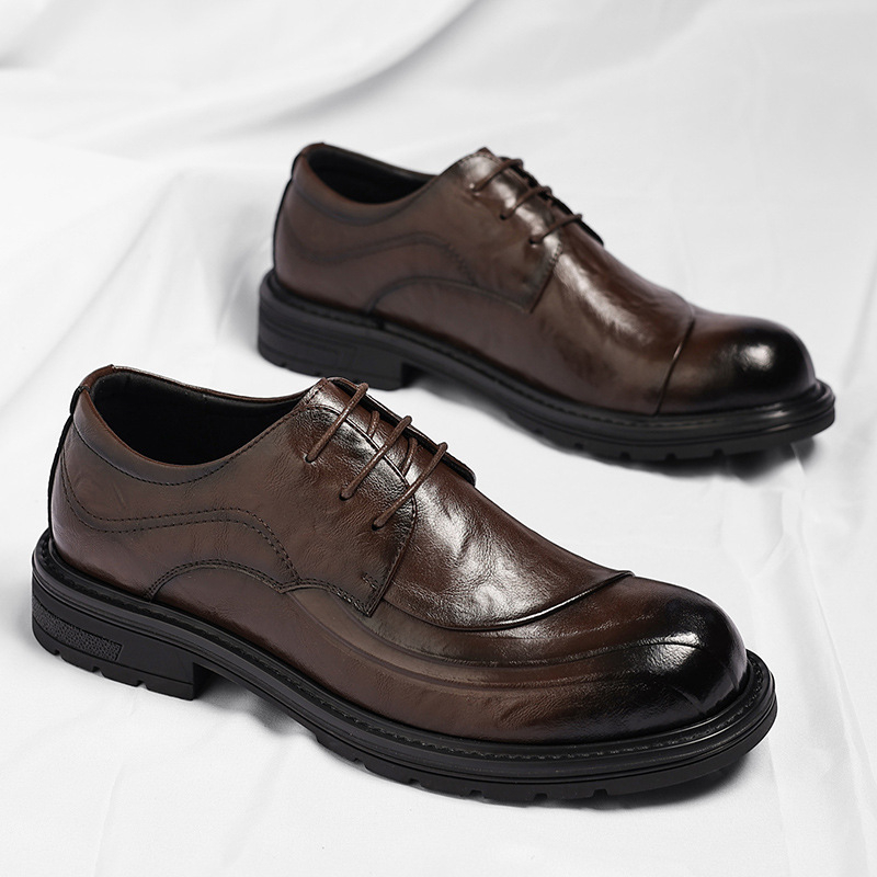 Brown Burnished Genuine Leathe - Men'S Formal Party Wear Shoes reseña y precio