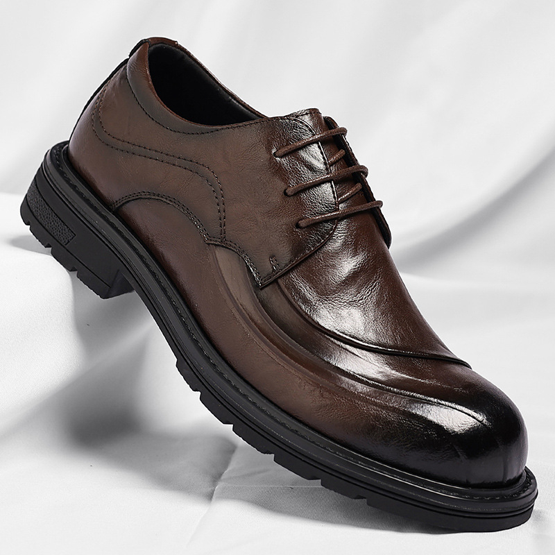 Brown Burnished Genuine Leathe - Men'S Formal Party Wear Shoes reseña y precio