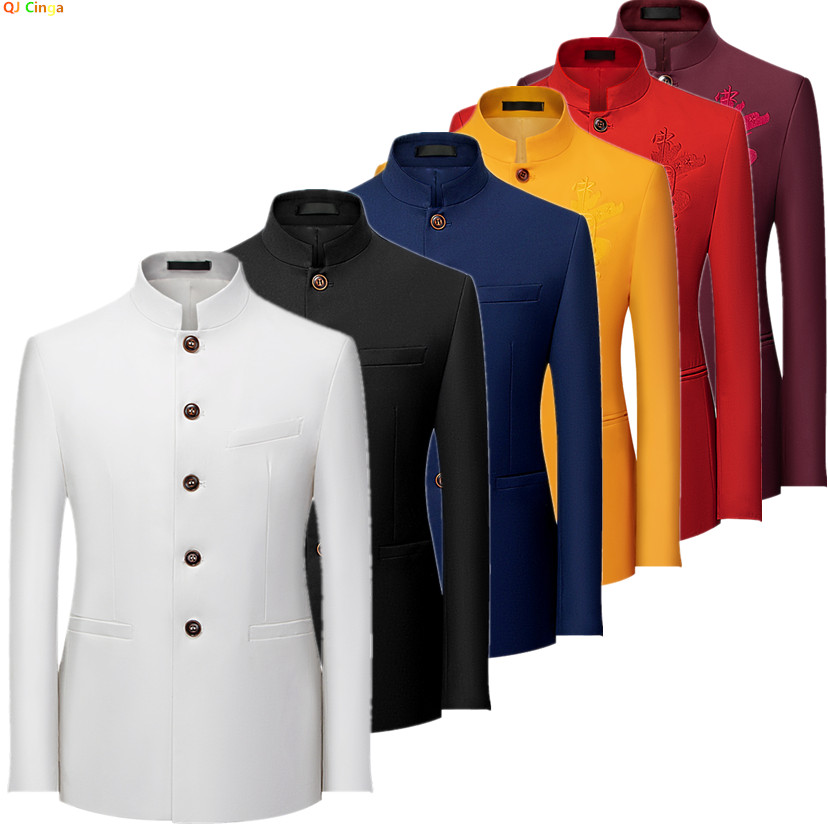 2026 Men's Chinese Style Long  - Formal Wear For Men Yellow reseña y precio