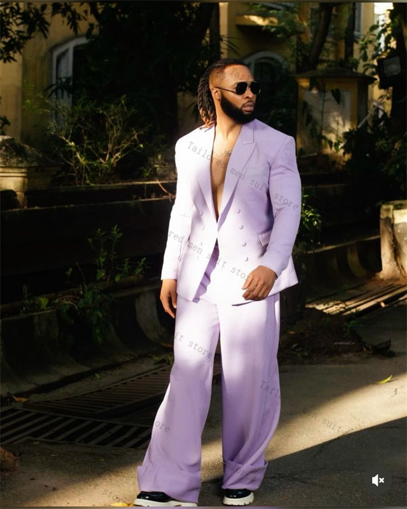 Lavender Purple Men Suits Pant - Men Formal Wear Purple reseña y precio