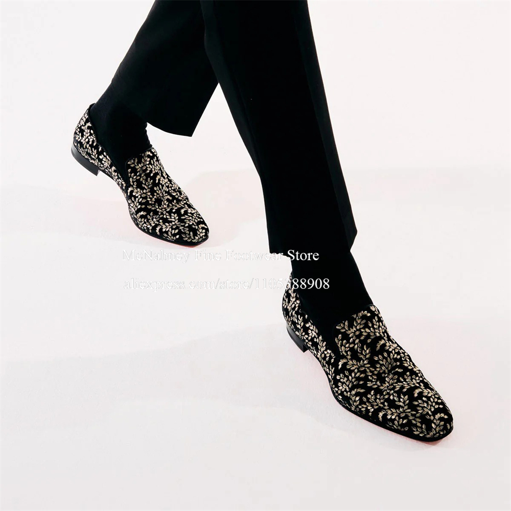 Black Silk Velvet Slip On Loaf - Men'S Formal Party Wear Shoes reseña y precio