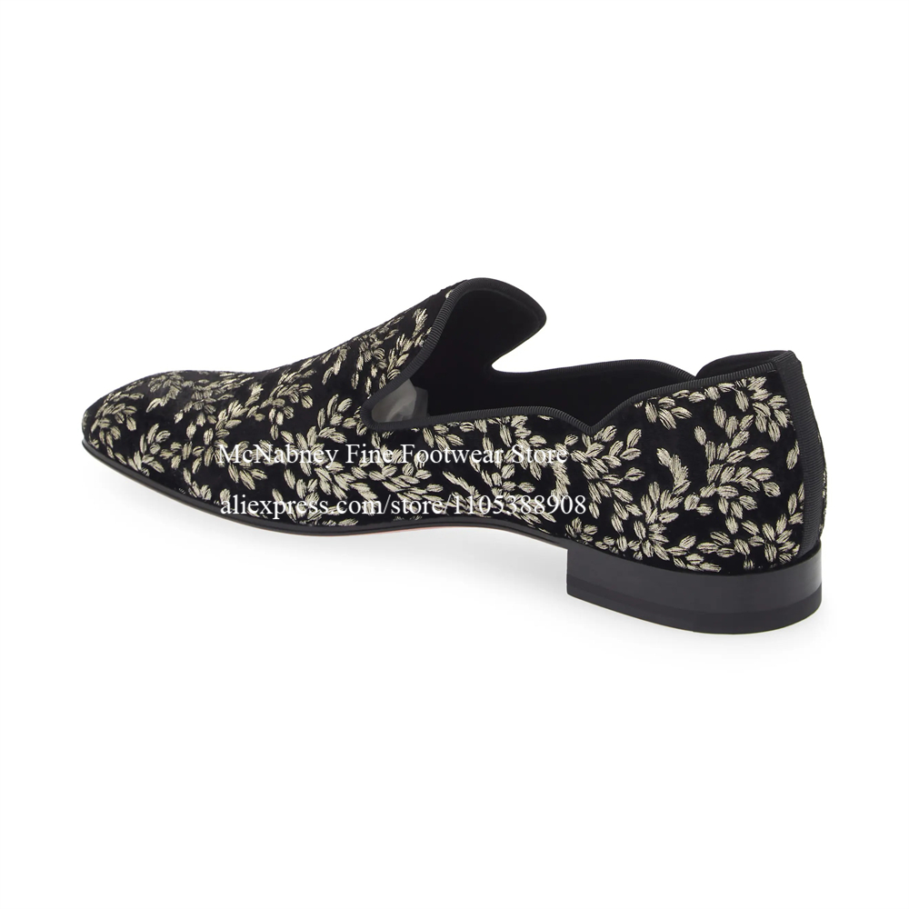 Black Silk Velvet Slip On Loaf - Men'S Formal Party Wear Shoes reseña y precio