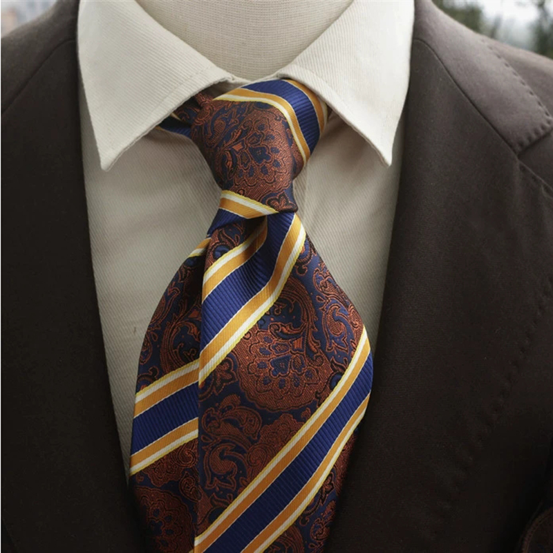 New Trendy Navy Brown Neckties - Men Formal Wear With Tie reseña y precio