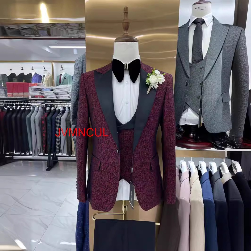 Men's Jacquard 3 Piece Suit Sl - Men'S Formal Wear For Reception reseña y precio