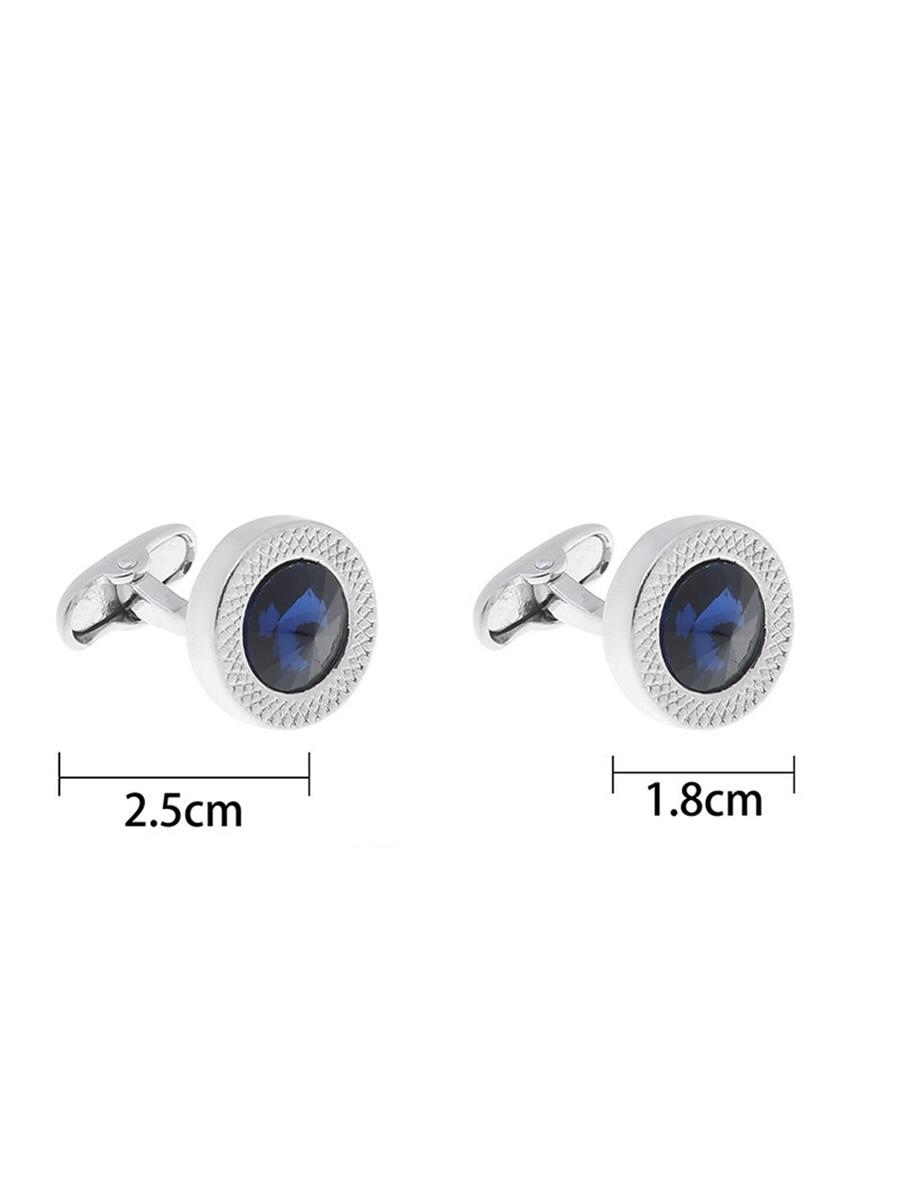 2Pcs Mens Blue Gem Decor Round - Men Formal Wear With Tie reseña y precio