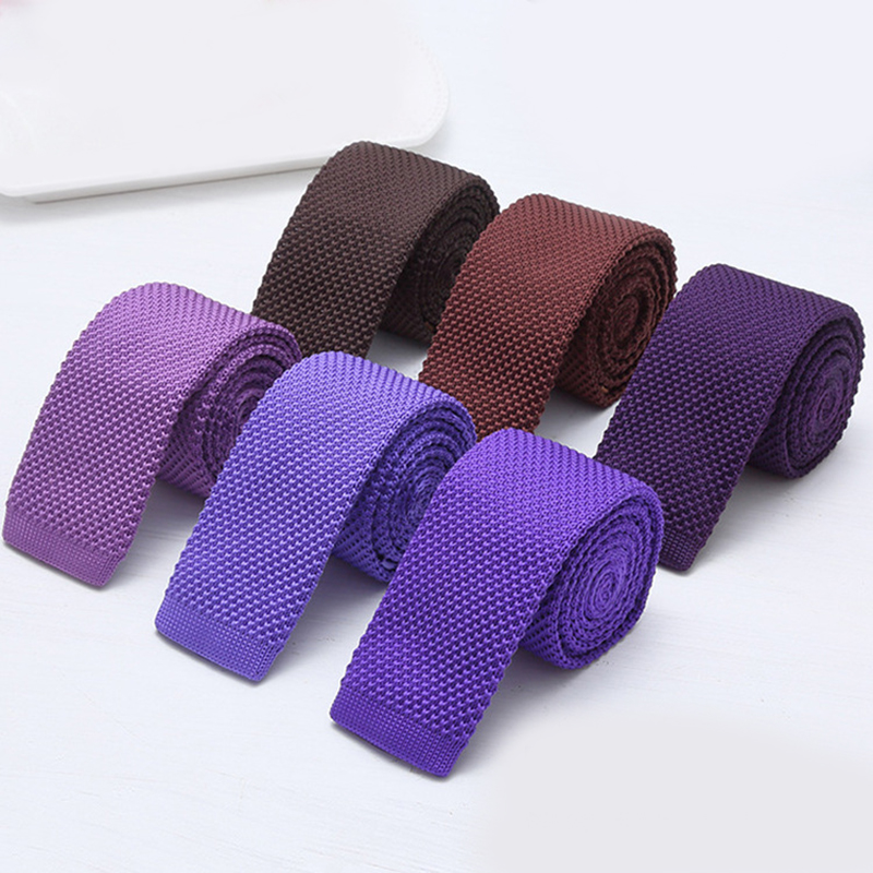 6cm Solid Black White Knitted  - Men Formal Wear With Tie reseña y precio