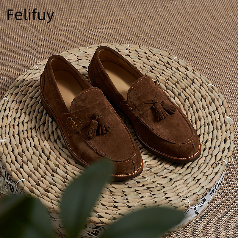 New Brown Men Flat Loafers Cow - Men'S Formal Party Wear Shoes reseña y precio