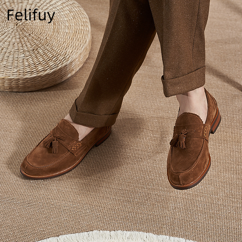 New Brown Men Flat Loafers Cow - Men'S Formal Party Wear Shoes reseña y precio