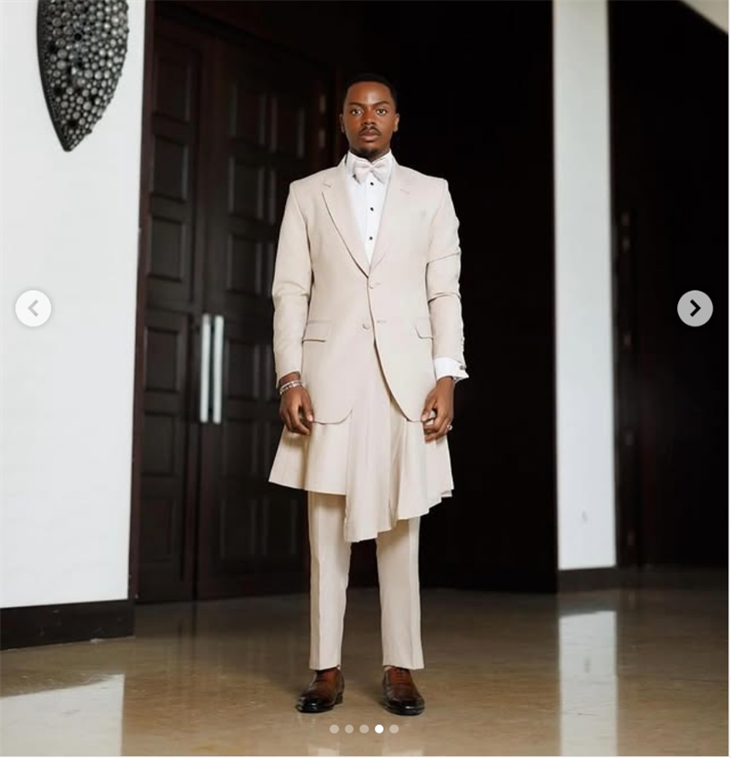 Beige Men Suit Set 2 Piece Bla - Arabic Formal Wear Men reseña y precio