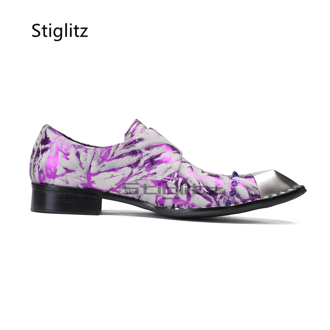 Purple Prints Genuine Leather  - Men'S Formal Party Wear Shoes reseña y precio