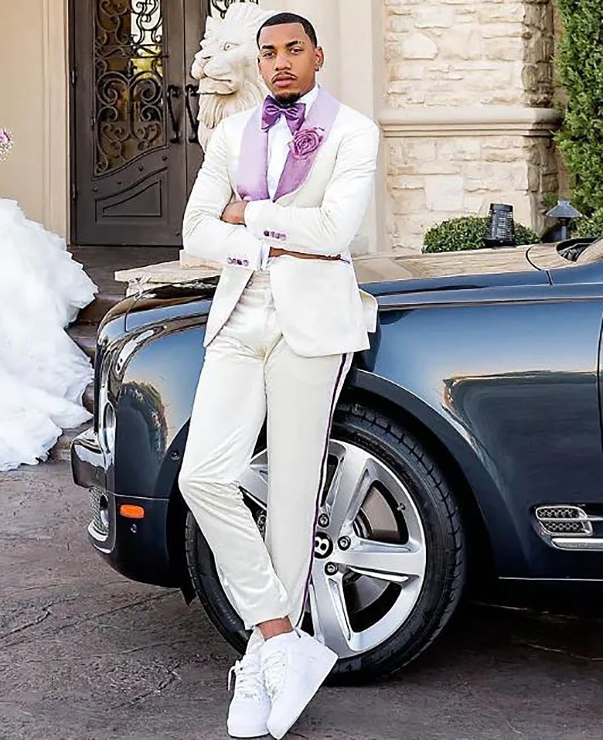 White Men Suit Set 2 Piece Bla - Men Formal Wear Purple reseña y precio