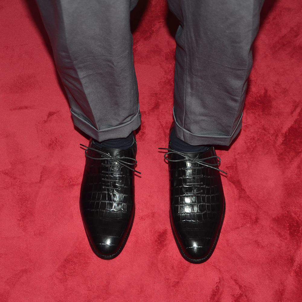 Men's Black Crocodile Pattern  - Men'S Formal Party Wear Shoes reseña y precio