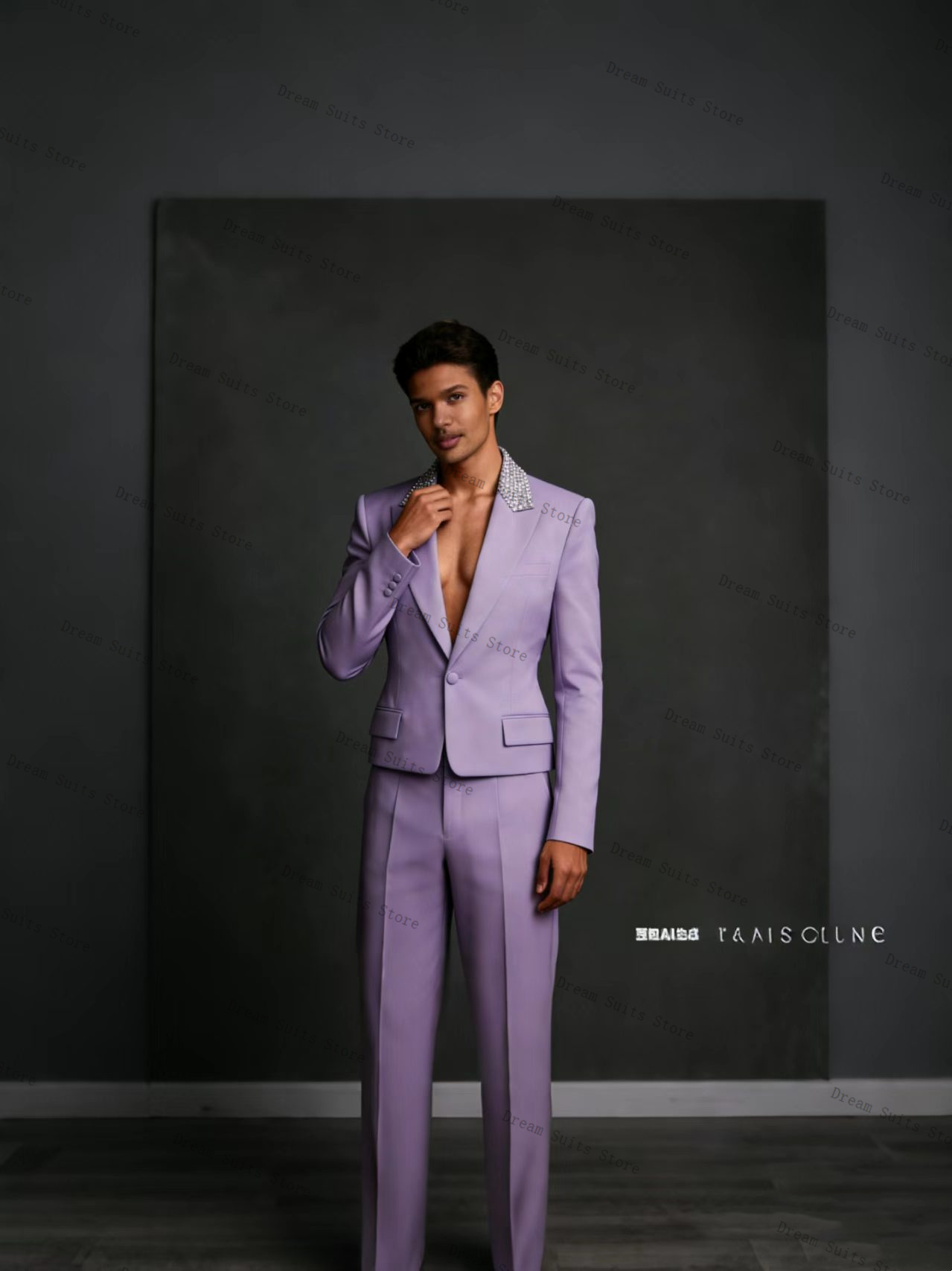 Crystals Men Suit Set 2 Pcs Bl - Men Formal Wear Purple reseña y precio