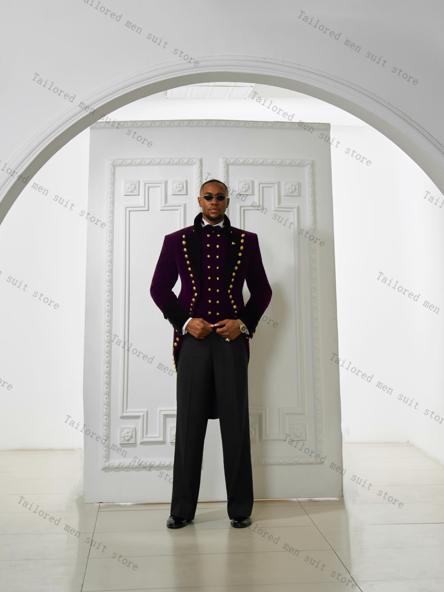 Purple Men Suits Pants Set 2 P - Men Formal Wear Purple reseña y precio
