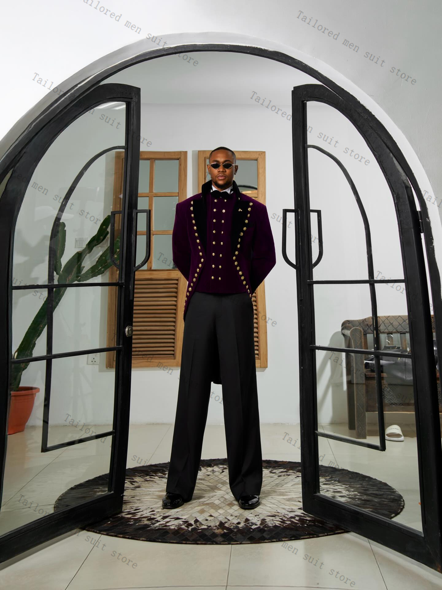 Purple Men Suits Pants Set 2 P - Men Formal Wear Purple reseña y precio