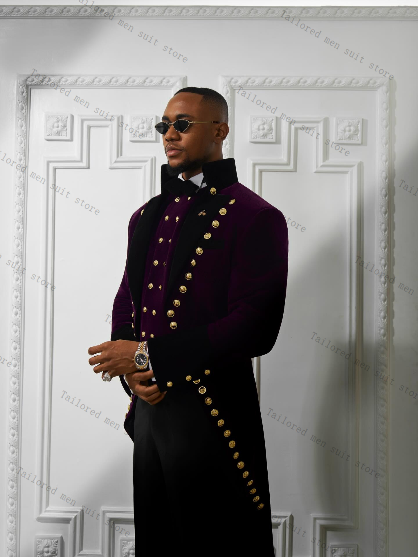 Purple Men Suits Pants Set 2 P - Men Formal Wear Purple reseña y precio