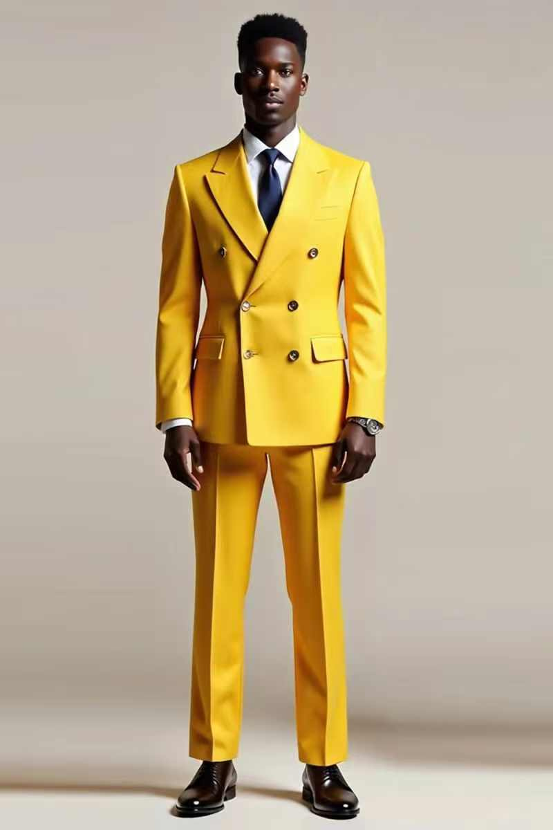 Yellow Men Suit Set 2 Piece Bl - Formal Wear For Men Yellow reseña y precio