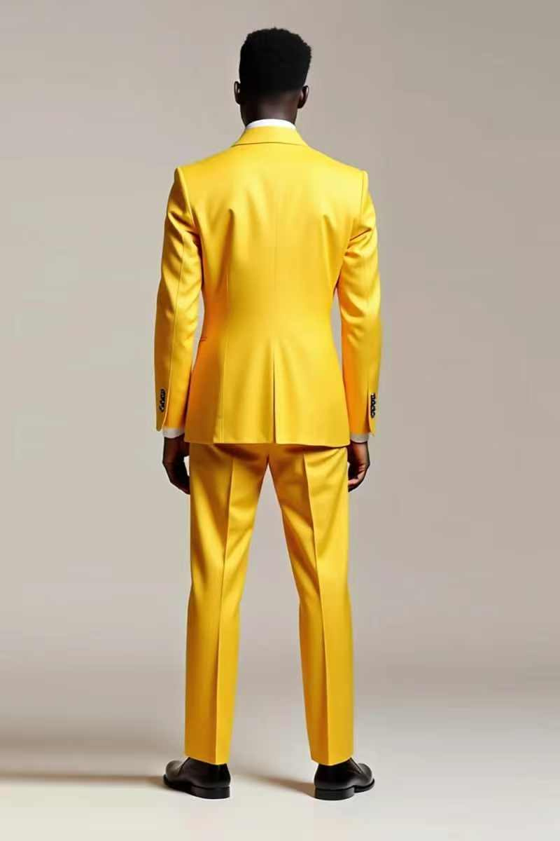 Yellow Men Suit Set 2 Piece Bl - Formal Wear For Men Yellow reseña y precio