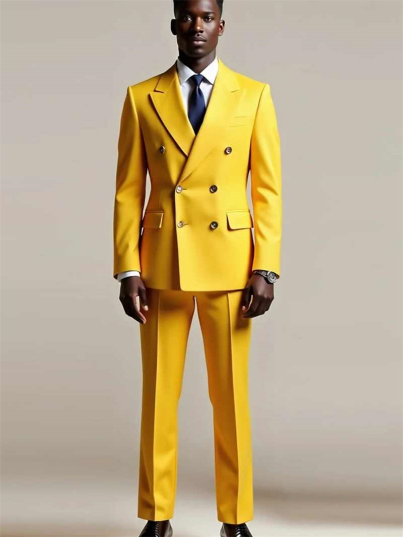 Yellow Men Suit Set 2 Piece Bl - Formal Wear For Men Yellow reseña y precio