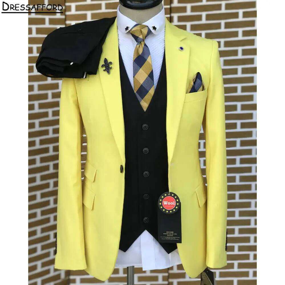 Yellow Elegant Men Business Fo - Formal Wear For Men Yellow reseña y precio