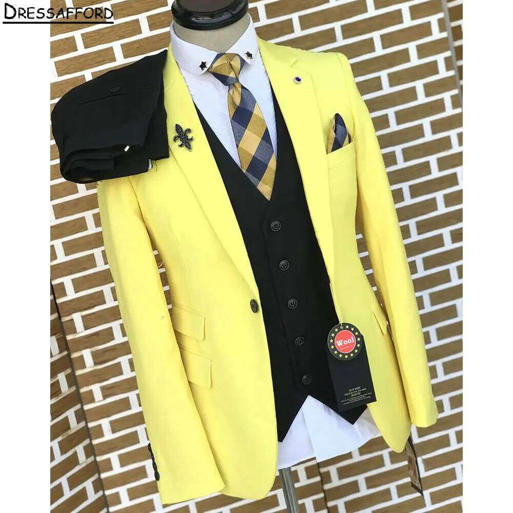 Yellow Elegant Men Business Fo - Formal Wear For Men Yellow reseña y precio